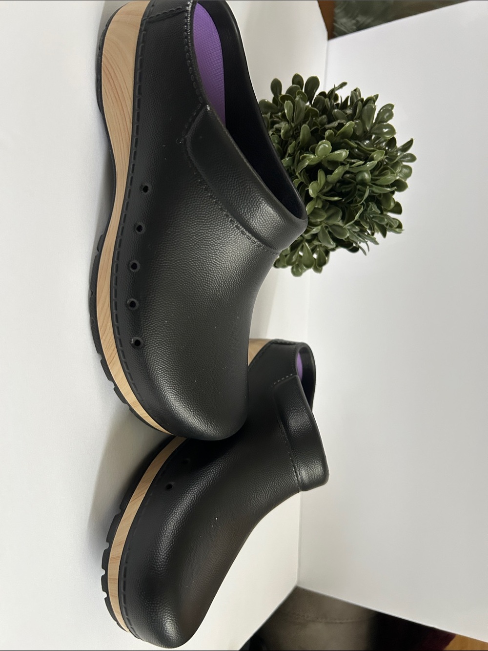 Dansko Black Clogs with Purple Insole - Picture 2 of 10